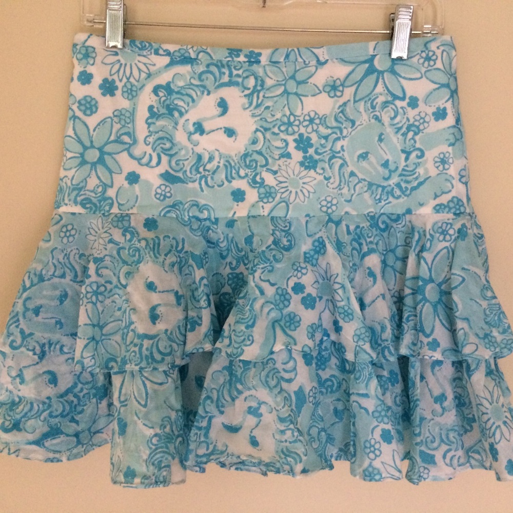 Lilly Pulitzer Golden Lions tiered layer skirt